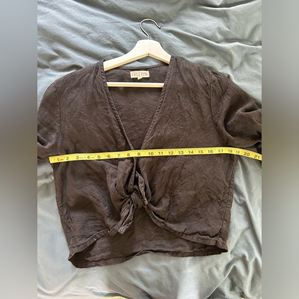 First Rite linen tie blouse EUC - Picture 8 of 12